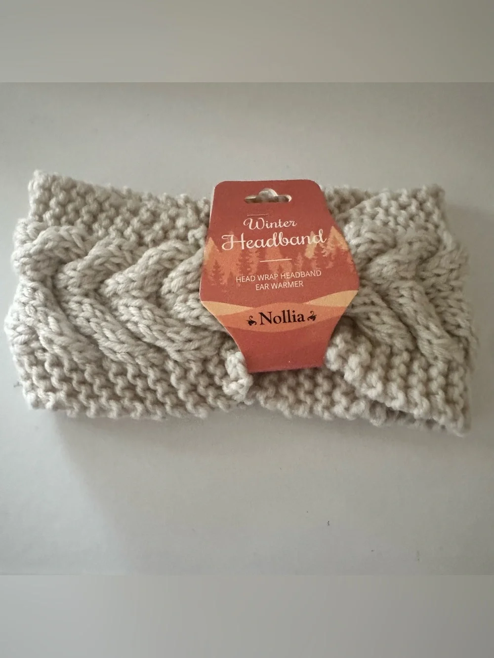 NWT Nollia Cable Knit Winter Headband Ear Warmer Tan One Size